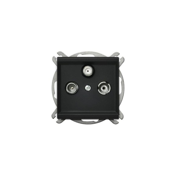Розетка Ospel Sonata TV-SAT оконечная, черный металлик GPA-RS/m/33 Розетка Ospel Sonata TV-SAT оконечная, черный металлик GPA-RS/m/33