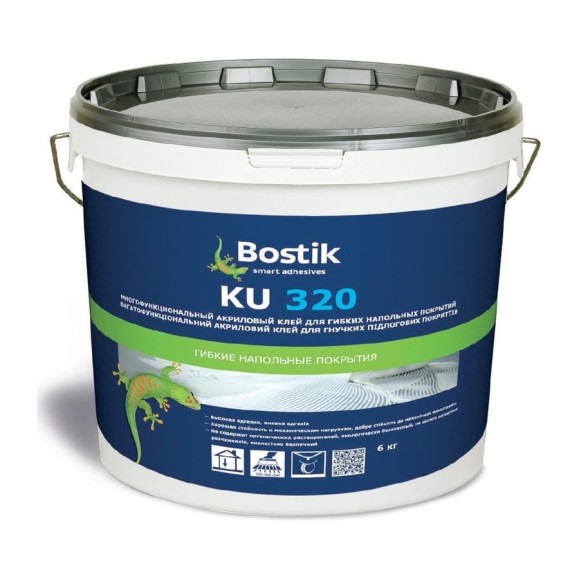 Универсальный акриловый эмульсионный клей BOSTIK KU 320 6 кг 30044058 Универсальный акриловый эмульсионный клей BOSTIK KU 320 6 кг 30044058