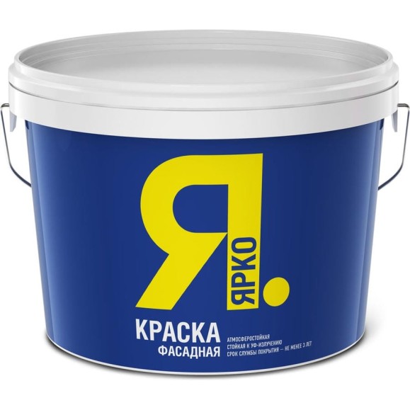Фасадная краска ЯРКО белая, ведро 14кг И483.3 Фасадная краска ЯРКО белая, ведро 14кг И483.3