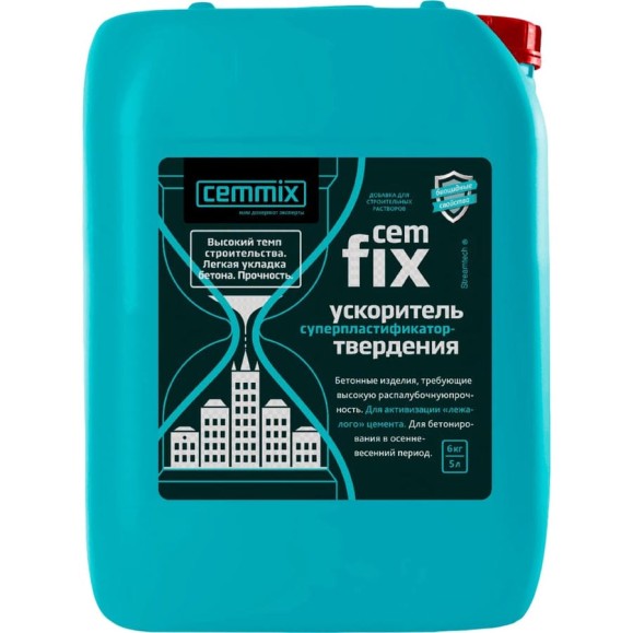 Ускоритель набора прочности Cemmix CemFix 5 л 206773 Ускоритель набора прочности Cemmix CemFix 5 л 206773