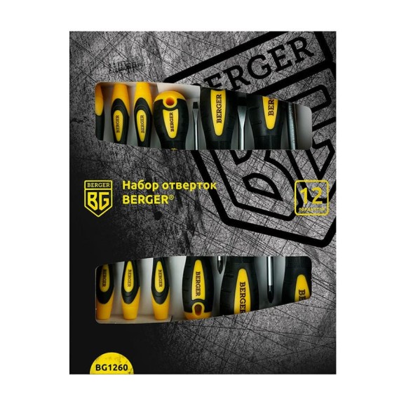 Набор отверток 12 предметов Berger BG BG1260 Набор отверток 12 предметов Berger BG BG1260