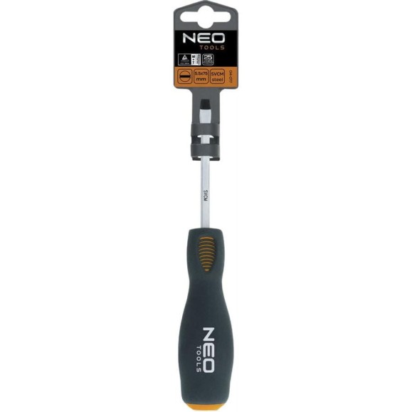 Шлицевая ударная отвертка NEO Tools 5.5x75 мм CrMo 04-017 Шлицевая ударная отвертка NEO Tools 5.5x75 мм CrMo 04-017