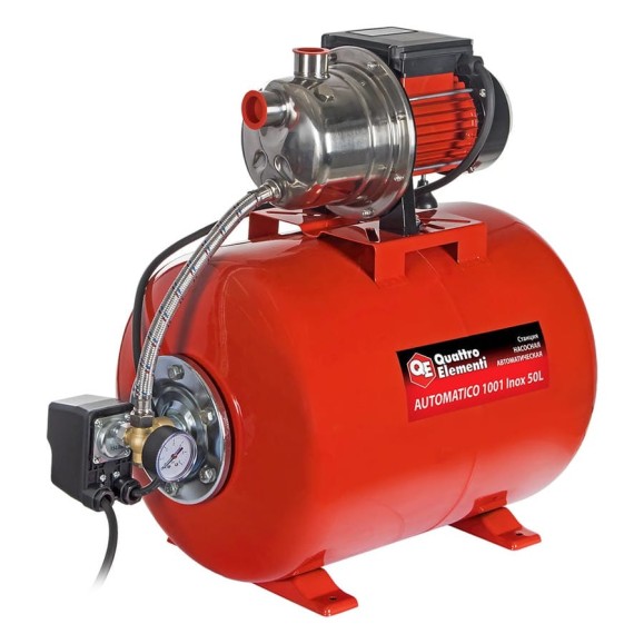 Насосная станция QUATTRO ELEMENTI Automatico 1001 Inox 50 L 910-225 Насосная станция QUATTRO ELEMENTI Automatico 1001 Inox 50 L 910-225