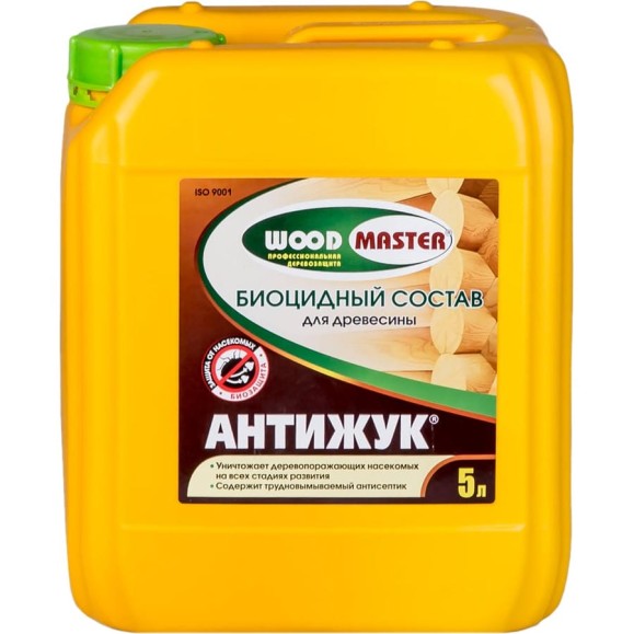 Биоцидный пропиточный состав для древесины WoodMaster Антижук 5 л 624 Биоцидный пропиточный состав для древесины WoodMaster Антижук 5 л 624
