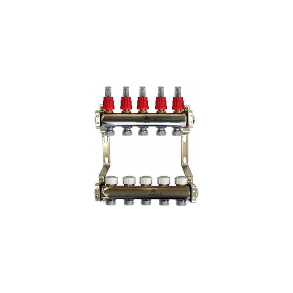 Коллекторный блок для теплого пола 1x3/4EU отв.-5 Gekon GK 74105 Коллекторный блок для теплого пола 1x3/4EU отв.-5 Gekon GK 74105