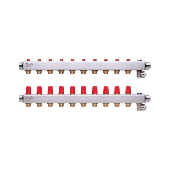 Коллекторы Danfoss SSM-10 для 10 контуров 088U0810 Коллекторы Danfoss SSM-10 для 10 контуров 088U0810