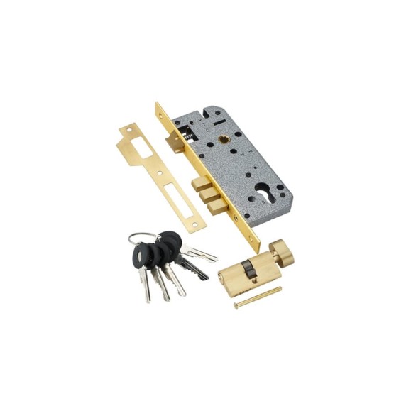 Врезной замок с секретным двухрядным цилиндром ADDEN BAU LOCK 4585 5-60B D GOLD 940000000589 Врезной замок с секретным двухрядным цилиндром ADDEN BAU LOCK 4585 5-60B D GOLD 940000000589