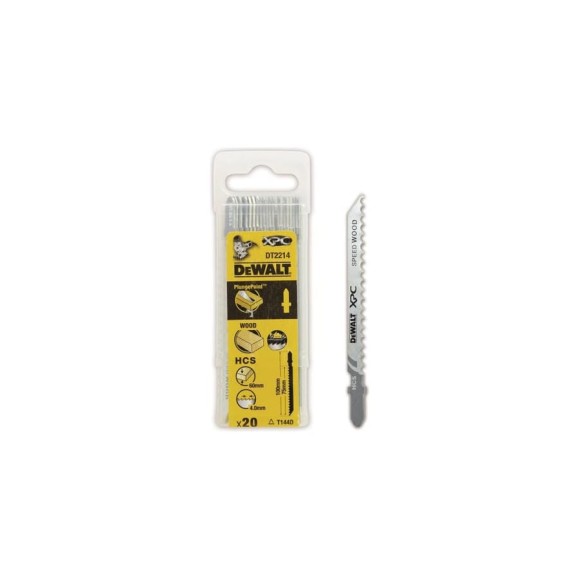 Пилки по дереву HCS (100х75 мм, шаг 4.2, пропил 60 мм, T144D, 20 шт.) DEWALT DT2214 Пилки по дереву HCS (100х75 мм, шаг 4.2, пропил 60 мм, T144D, 20 шт.) DEWALT DT2214