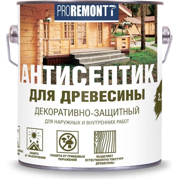 Антисептик Proremontt деревозащитное средство тик 2,5 л Лк-00004640