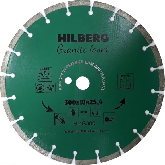 Диск алмазный отрезной Hilberg 300x25.4 Laser Granite HMG300 Диск алмазный отрезной Hilberg 300x25.4 Laser Granite HMG300