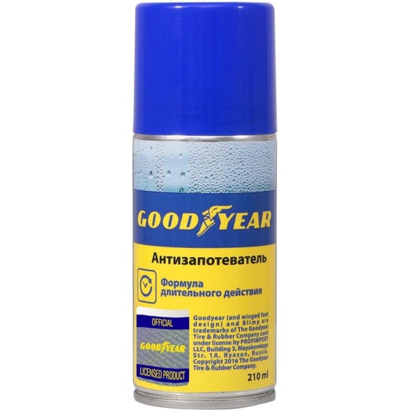 Антизапотеватель аэрозоль Goodyear 210 мл GY000709 Антизапотеватель аэрозоль Goodyear 210 мл GY000709