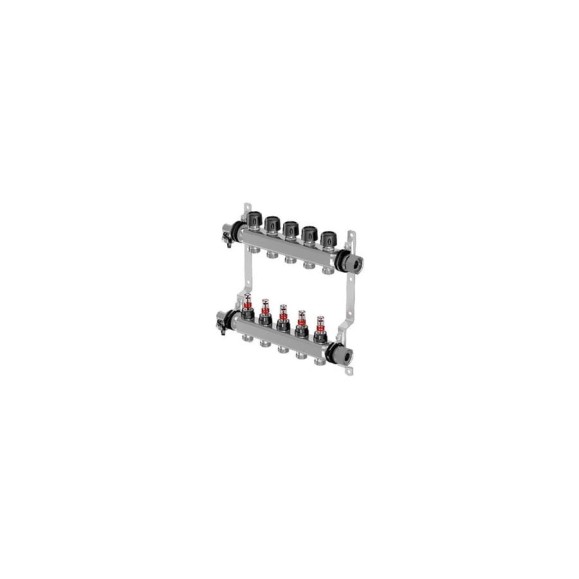 Коллектор Uponor с расходомерами Vario S стальной, выходы 5X3/4 Евроконус 1086541 Коллектор Uponor с расходомерами Vario S стальной, выходы 5X3/4 Евроконус 1086541
