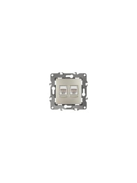 Информационная двойная розетка ЭРА 12-3108-04 2XRJ45, IP20, 12, шампань Б0014732 Информационная двойная розетка ЭРА 12-3108-04 2XRJ45, IP20, 12, шампань Б0014732