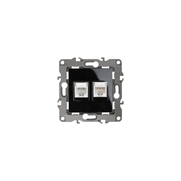 Комбинированная розетка ЭРА 12310906 RJ45RJ11, IP20, 2, черный Б0018253 Комбинированная розетка ЭРА 12310906 RJ45RJ11, IP20, 2, черный Б0018253