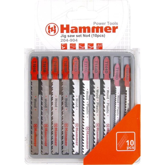 Пилка Flex 204-904 JG WD-PL набор 10 шт для лобзика HAMMER 30577