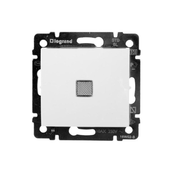 Переключатель Legrand перекрёстный одноклавишный с подсветкой Legrand Valena 10А 250В схема 7L винтовые зажимы белый 774448