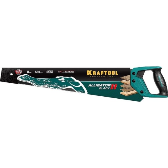 Ножовка для точного реза Kraftool "Alligator BLACK", 550 мм, 11 TPI 3D зуб, 15205-55 Ножовка для точного реза Kraftool "Alligator BLACK", 550 мм, 11 TPI 3D зуб, 15205-55