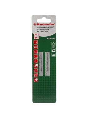 Пилка T345XF Flex 204-125 JG WD (2 шт; 106 мм; шаг 3 мм; BiMET) для лобзика HAMMER 62722 Пилка T345XF Flex 204-125 JG WD (2 шт; 106 мм; шаг 3 мм; BiMET) для лобзика HAMMER 62722