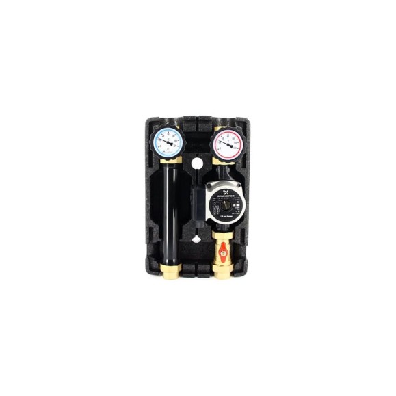 Насосная группа Uni-Fitt прямая DN25, с насосом Grundfos UPSO 25-65 180, в теплоизоляции 490G2500