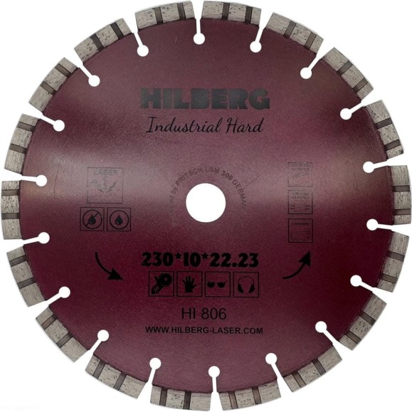 Диск алмазный отрезной Industrial Hard (230х22.23 мм) Hilberg HI806 Диск алмазный отрезной Industrial Hard (230х22.23 мм) Hilberg HI806