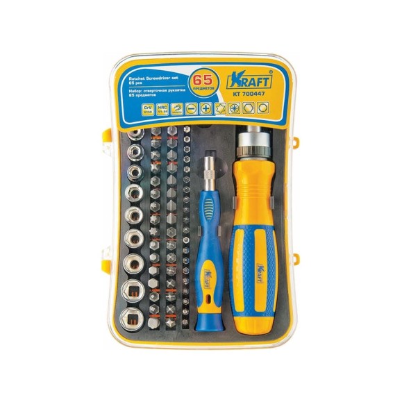 Отверточная рукоятка 65 предметов KRAFT KT 700447