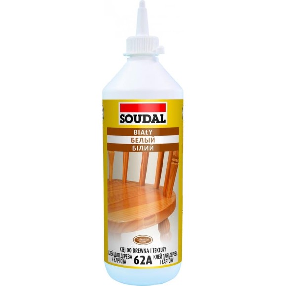 Белый клей для дерева SOUDAL 62А на основе ПВА дисперсии 750 мл D2 107638 Белый клей для дерева SOUDAL 62А на основе ПВА дисперсии 750 мл D2 107638