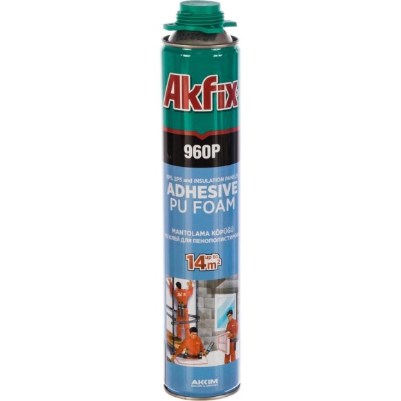 Клей-пена для пенополистирола и пенопласта Akfix 960P, 900 гр. FA009 Клей-пена для пенополистирола и пенопласта Akfix 960P, 900 гр. FA009