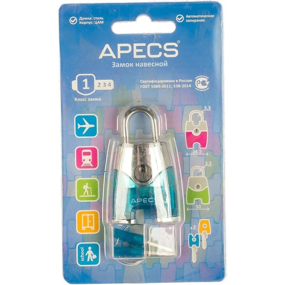 Висячий замок APECS PD-21-A-Blister 18595 Висячий замок APECS PD-21-A-Blister 18595