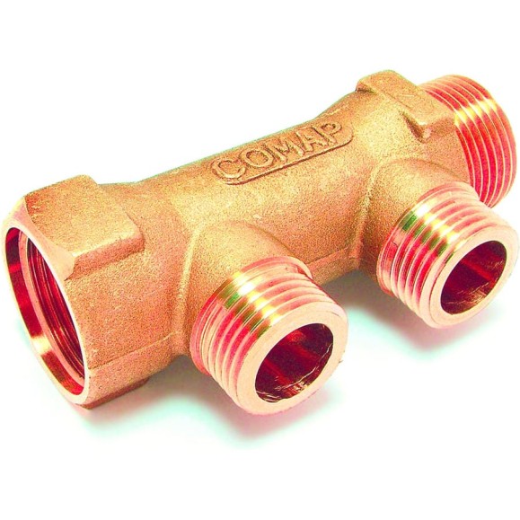Коллектор COMAP 3/4" НР-ВР, 35 мм, с ниппелями, латунь, In3/4-Out1/2 НР-3 9532143 Коллектор COMAP 3/4" НР-ВР, 35 мм, с ниппелями, латунь, In3/4-Out1/2 НР-3 9532143