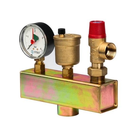 Группа безопасности котла до 50 кВт STOUT SVS-0004-015025 RG008Q0C1GS337 Группа безопасности котла до 50 кВт STOUT SVS-0004-015025 RG008Q0C1GS337