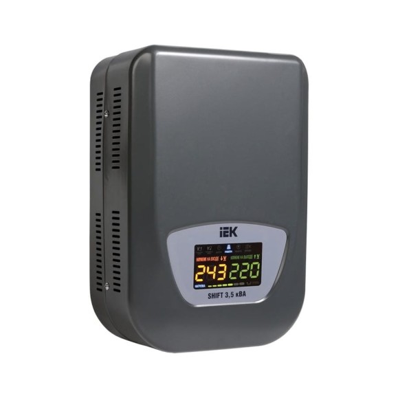 Стабилизатор напряжения IEK Shift 3.5кВА настенный IVS12-1-03500 300289 Стабилизатор напряжения IEK Shift 3.5кВА настенный IVS12-1-03500 300289