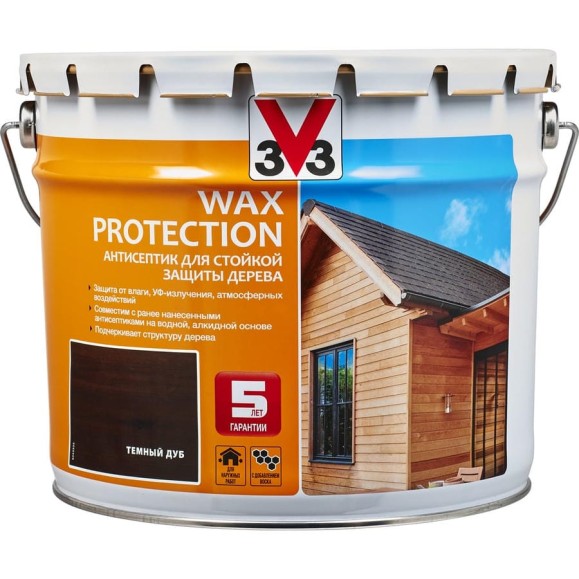 Алкидный антисептик для дерева с добавлением воска V33 WAX PROTECTION темный дуб 117382 Алкидный антисептик для дерева с добавлением воска V33 WAX PROTECTION темный дуб 117382