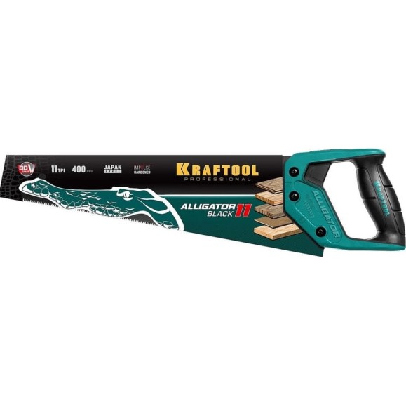 Ножовка для точного реза Kraftool "Alligator BLACK", 400 мм, 11 TPI 3D зуб, 15205-40 Ножовка для точного реза Kraftool "Alligator BLACK", 400 мм, 11 TPI 3D зуб, 15205-40