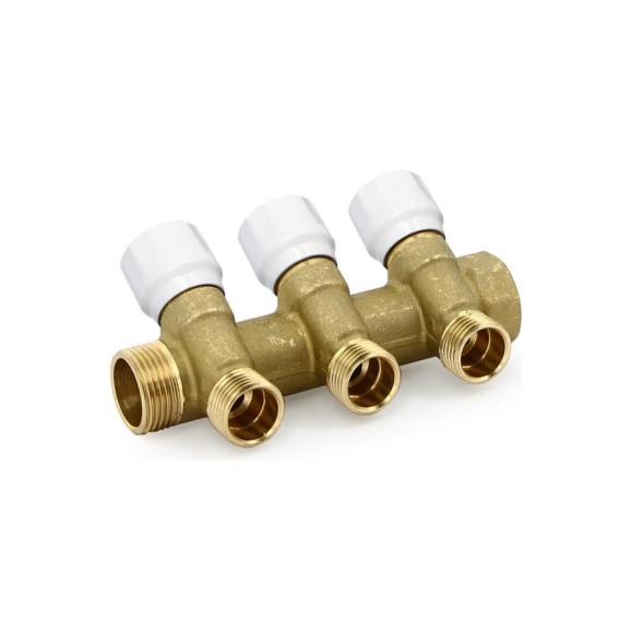 Коллектор Uni-Fitt НВ 3/4", 2х1/2", Н 40 мм, с вентилями 400G3220 Коллектор Uni-Fitt НВ 3/4", 2х1/2", Н 40 мм, с вентилями 400G3220
