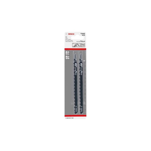 Пилки для лобзика T344D (126 мм; 2 шт.) Bosch 2608667922