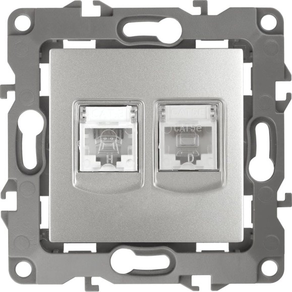 Комбинированная розетка ЭРА 12-3109-03 RJ45 RJ11, IP20, 12, алюминий Б0018250 Комбинированная розетка ЭРА 12-3109-03 RJ45 RJ11, IP20, 12, алюминий Б0018250