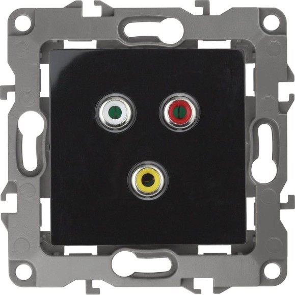 Розетка RCA ЭРА 12-3113-06 IP20, 12, чёрный Б0027476 Розетка RCA ЭРА 12-3113-06 IP20, 12, чёрный Б0027476