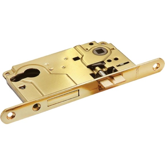 Замок с ригелем под ключевой цилиндр MORELLI цвет-золото L1885 PG 9011250 Замок с ригелем под ключевой цилиндр MORELLI цвет-золото L1885 PG 9011250