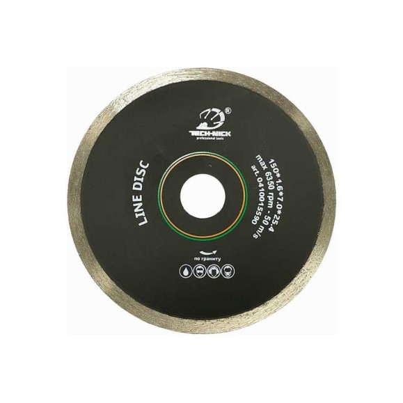 Диск алмазный сплошной по граниту LINE DISC (150х25.4 мм) TECH-NICK 041.001.5590 Диск алмазный сплошной по граниту LINE DISC (150х25.4 мм) TECH-NICK 041.001.5590