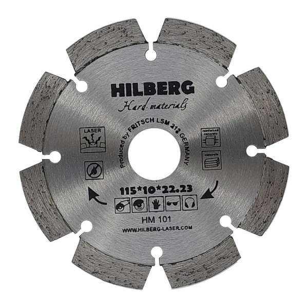 Диск алмазный отрезной Hilberg 115x22.23 Hard Materials Laser HM101