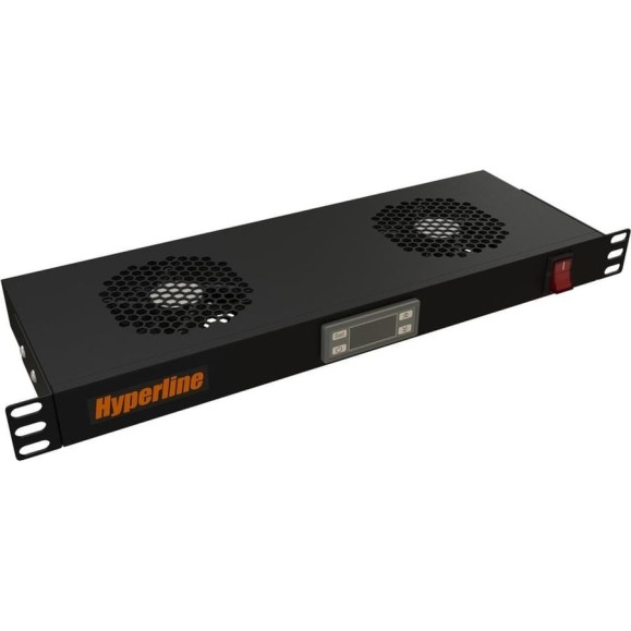 Вентиляторный модуль Hyperline TRFA-MICR-2F-RAL9004, 170 мм, с термостатом и 2-я вентиляторами, 28432 Вентиляторный модуль Hyperline TRFA-MICR-2F-RAL9004, 170 мм, с термостатом и 2-я вентиляторами, 28432