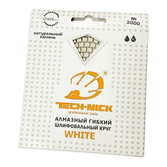 Круг алмазный гибкий шлифовальный АГШК WHITE NEW (125x2.5 мм; Р3000) TECH-NICK 128.120.6756 Круг алмазный гибкий шлифовальный АГШК WHITE NEW (125x2.5 мм; Р3000) TECH-NICK 128.120.6756