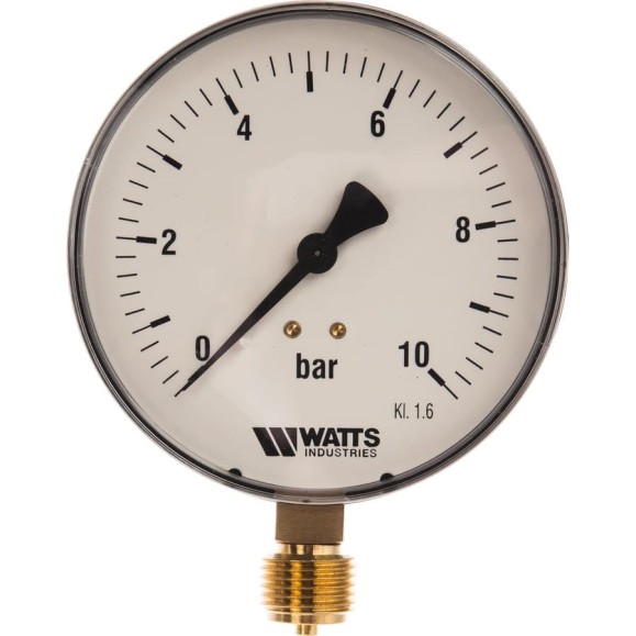 Watts Манометр радиальный F+R250 0-10 бар, корпус 100mm 1/2" 10008078 Watts Манометр радиальный F+R250 0-10 бар, корпус 100mm 1/2" 10008078