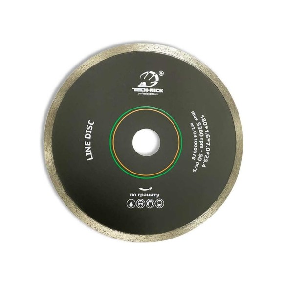 Диск алмазный сплошной по граниту LINE DISC (180х25.4 мм) TECH-NICK 041000376 Диск алмазный сплошной по граниту LINE DISC (180х25.4 мм) TECH-NICK 041000376