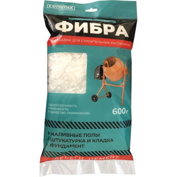 Полипропиленовая фибра CEMMIX Fibra, 600 г 560737 Полипропиленовая фибра CEMMIX Fibra, 600 г 560737