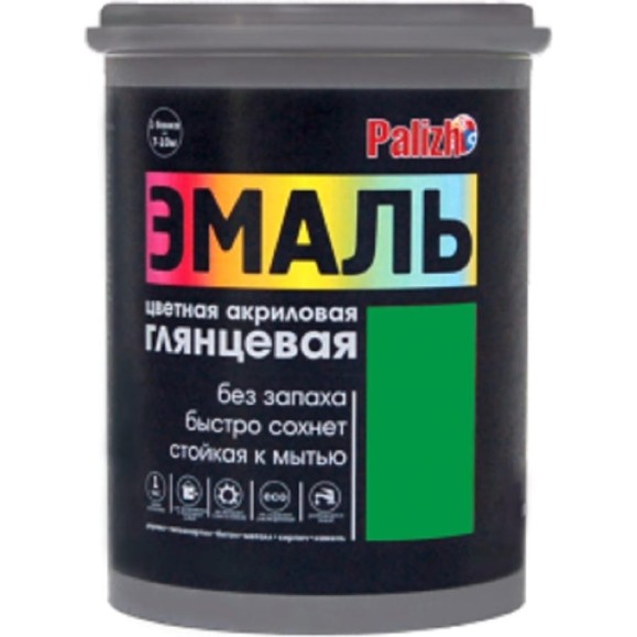 Акриловая эмаль PALIZH глянцевая 606 зеленая 1кг 1/6 11605618 Акриловая эмаль PALIZH глянцевая 606 зеленая 1кг 1/6 11605618