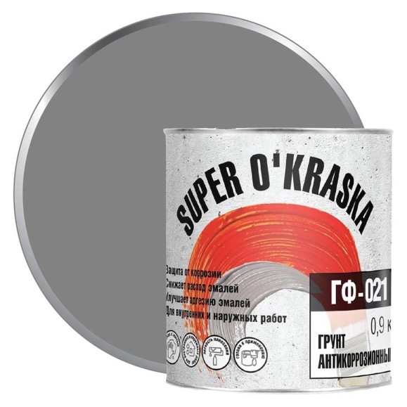 Грунт super maler ГФ-021 серый 0,9кг Лк-00005687 Грунт super maler ГФ-021 серый 0,9кг Лк-00005687