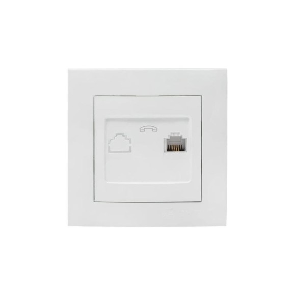 1-местная телефонная розетка EKF Валенсия, RJ-11 белая PROxima EWT01-034-10 1-местная телефонная розетка EKF Валенсия, RJ-11 белая PROxima EWT01-034-10