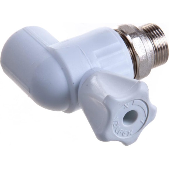 Шаровый кран VALFEX PP-R белый, 25х3/4 дюйма НР, угловой для радиатора 10148025 007-7678 Шаровый кран VALFEX PP-R белый, 25х3/4 дюйма НР, угловой для радиатора 10148025 007-7678