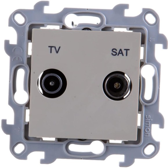 Розетка TV-SAT Simon проходная, сл кость 2410485-031 Розетка TV-SAT Simon проходная, сл кость 2410485-031
